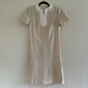 Vintage Creme and White polka dot dress